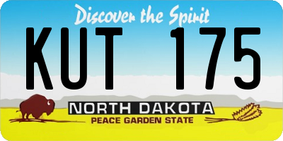 ND license plate KUT175