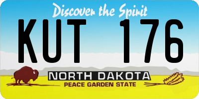 ND license plate KUT176
