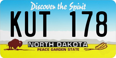 ND license plate KUT178