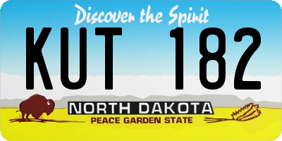 ND license plate KUT182