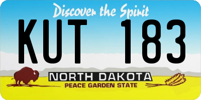 ND license plate KUT183