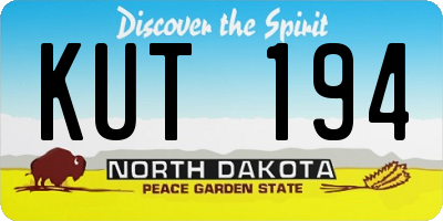 ND license plate KUT194