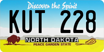 ND license plate KUT228