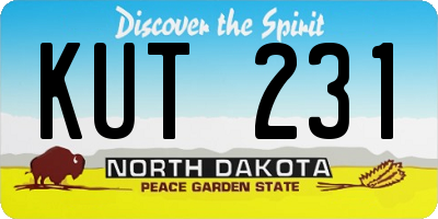 ND license plate KUT231
