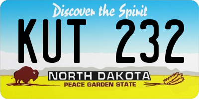 ND license plate KUT232
