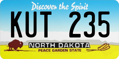 ND license plate KUT235