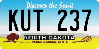 ND license plate KUT237