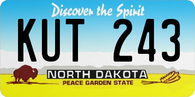 ND license plate KUT243