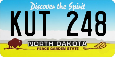 ND license plate KUT248