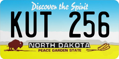 ND license plate KUT256