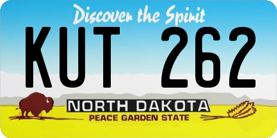 ND license plate KUT262