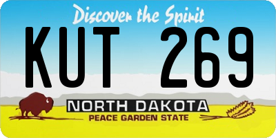 ND license plate KUT269