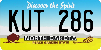 ND license plate KUT286