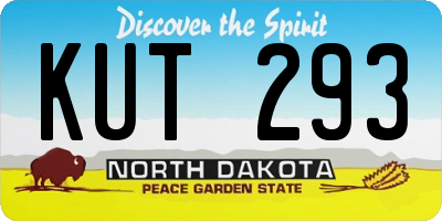 ND license plate KUT293