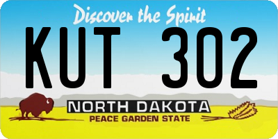ND license plate KUT302