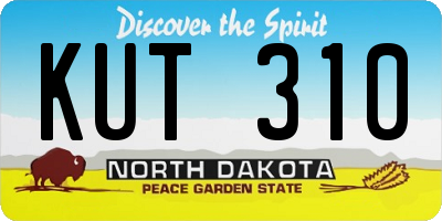ND license plate KUT310