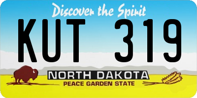 ND license plate KUT319