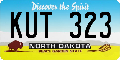 ND license plate KUT323