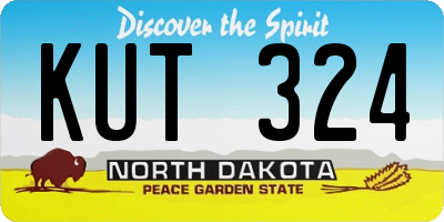 ND license plate KUT324
