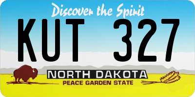 ND license plate KUT327