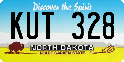 ND license plate KUT328