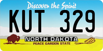 ND license plate KUT329