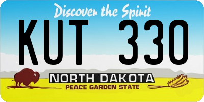 ND license plate KUT330