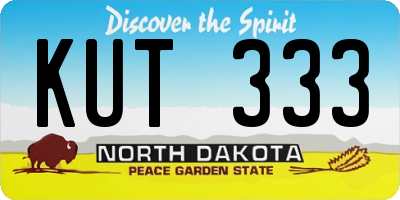 ND license plate KUT333