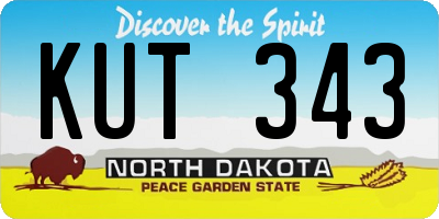ND license plate KUT343