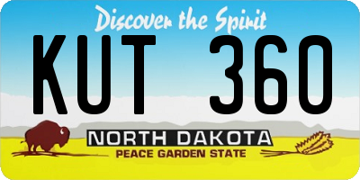 ND license plate KUT360