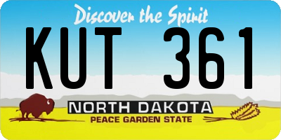 ND license plate KUT361