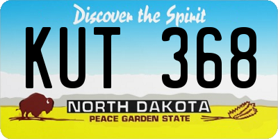 ND license plate KUT368