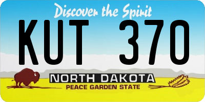ND license plate KUT370