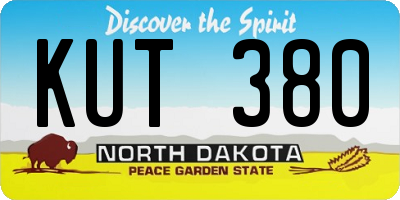 ND license plate KUT380