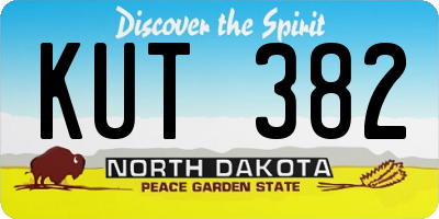 ND license plate KUT382