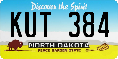 ND license plate KUT384