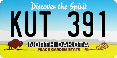ND license plate KUT391