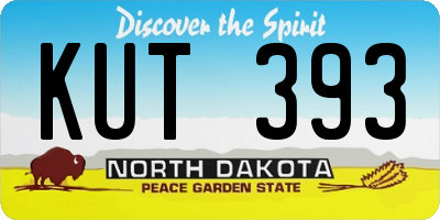 ND license plate KUT393