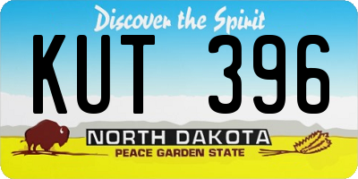 ND license plate KUT396
