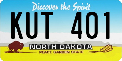 ND license plate KUT401