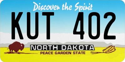 ND license plate KUT402