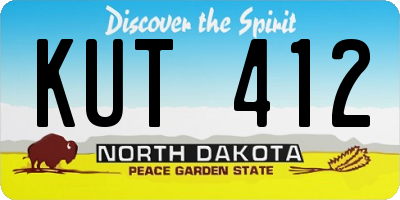 ND license plate KUT412