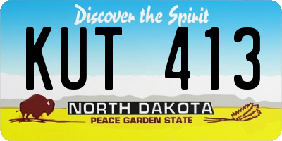 ND license plate KUT413