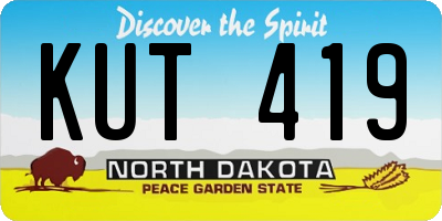 ND license plate KUT419