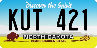 ND license plate KUT421