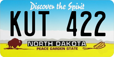 ND license plate KUT422
