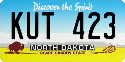 ND license plate KUT423