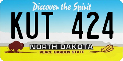 ND license plate KUT424