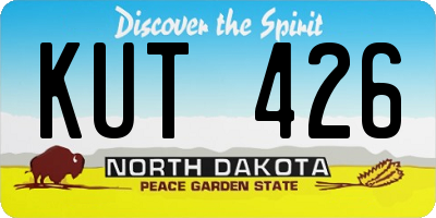 ND license plate KUT426