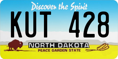 ND license plate KUT428